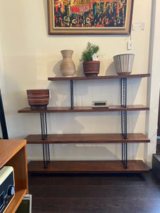 Vintage Open Walnut Shelves