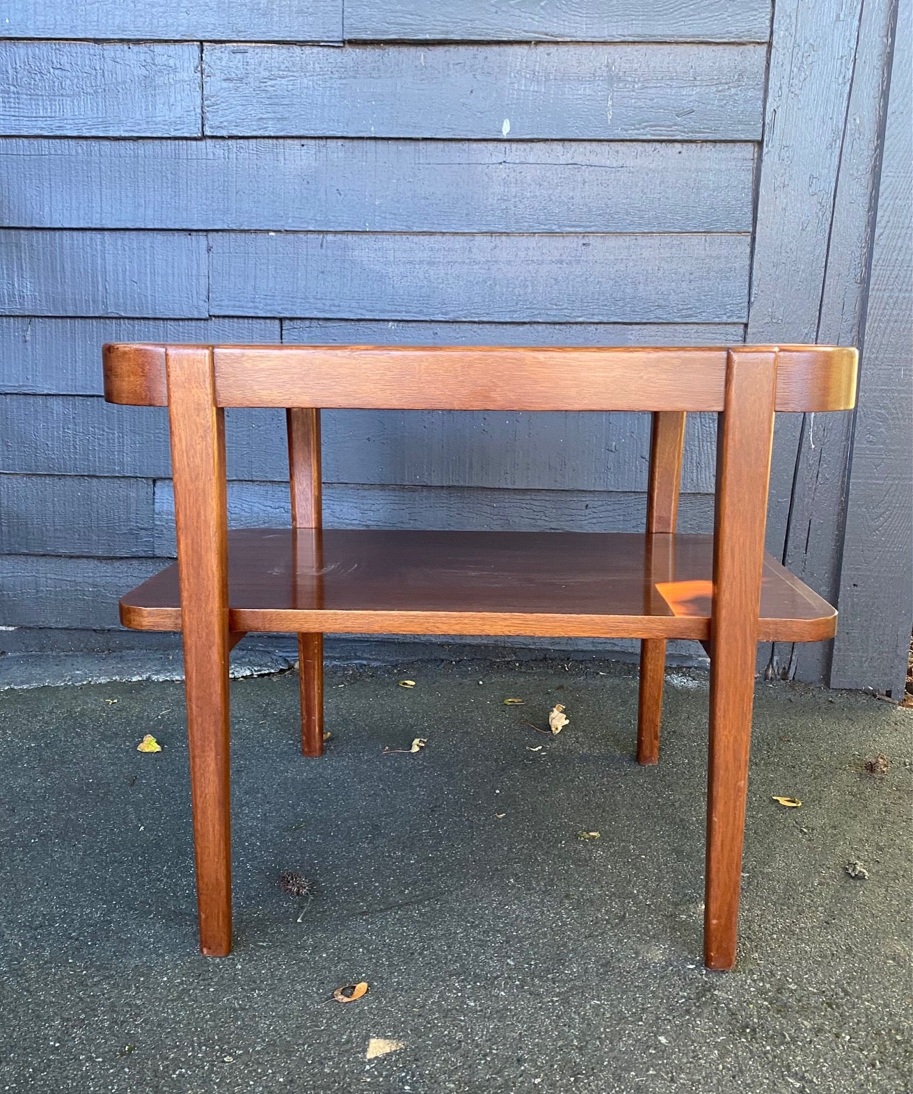 Vintage Mahogany End Table with Magazine Shelf