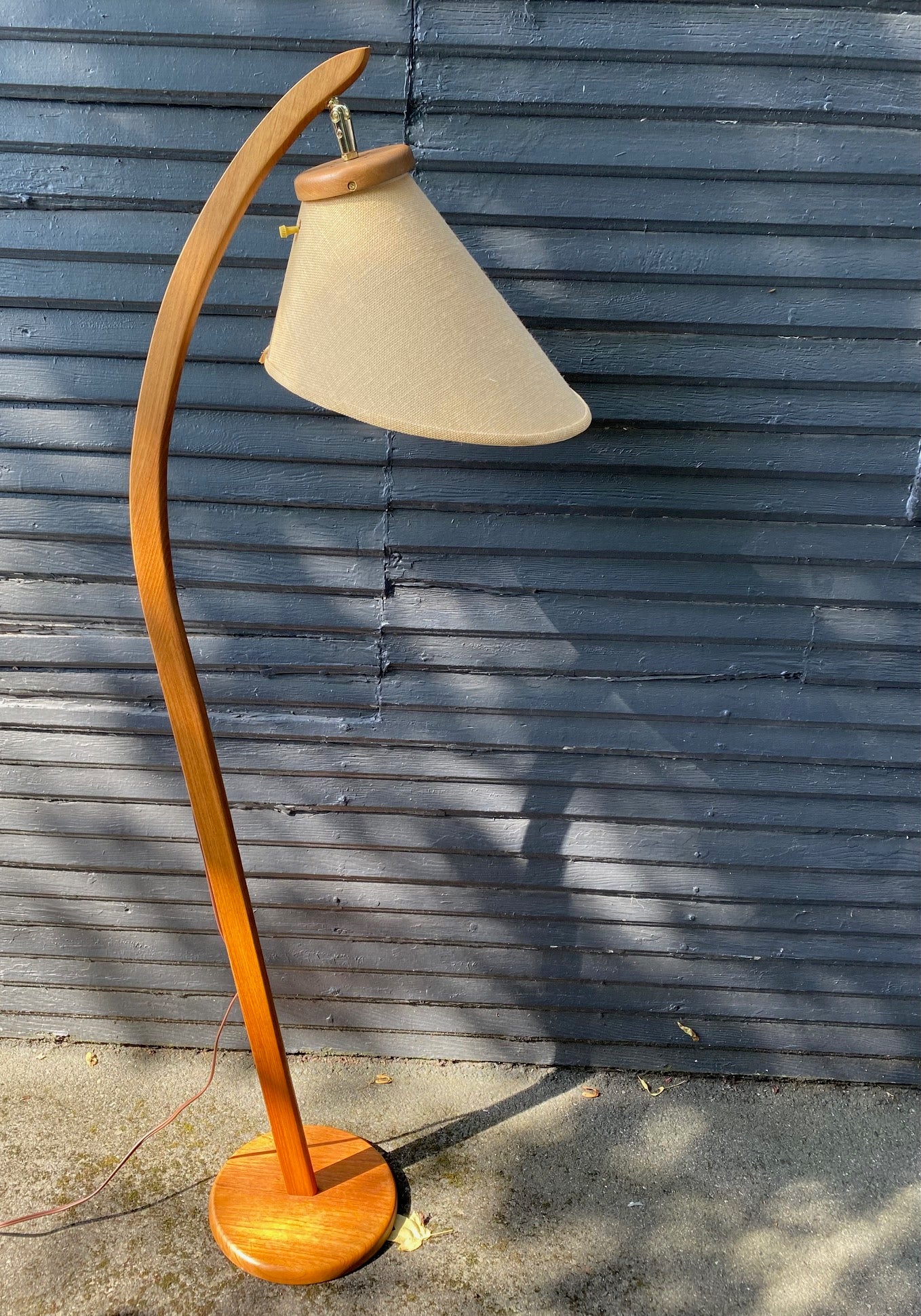 MCM Teak Arc Floor Lamp