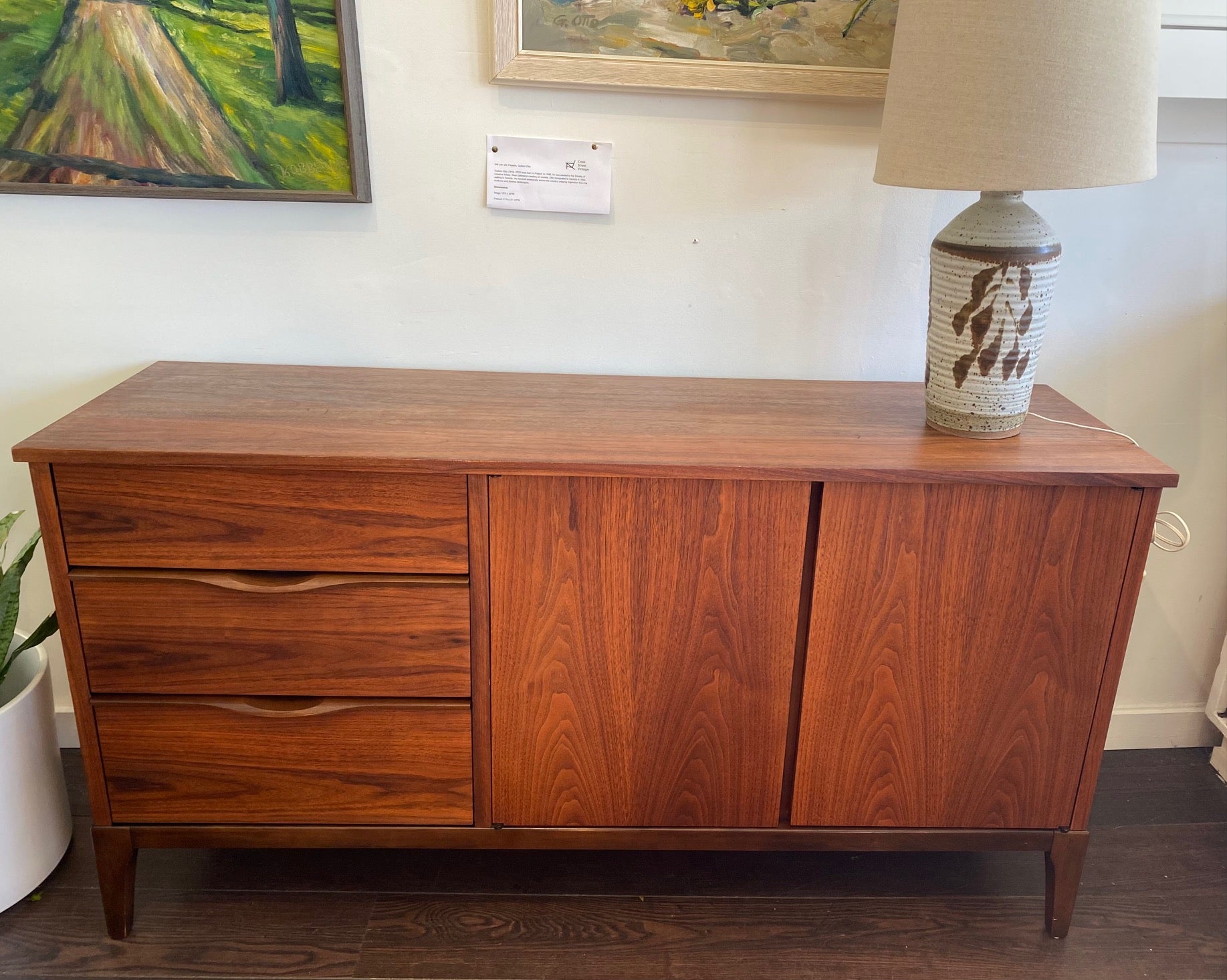 Vintage Walnut Sideboard/ Credenza
