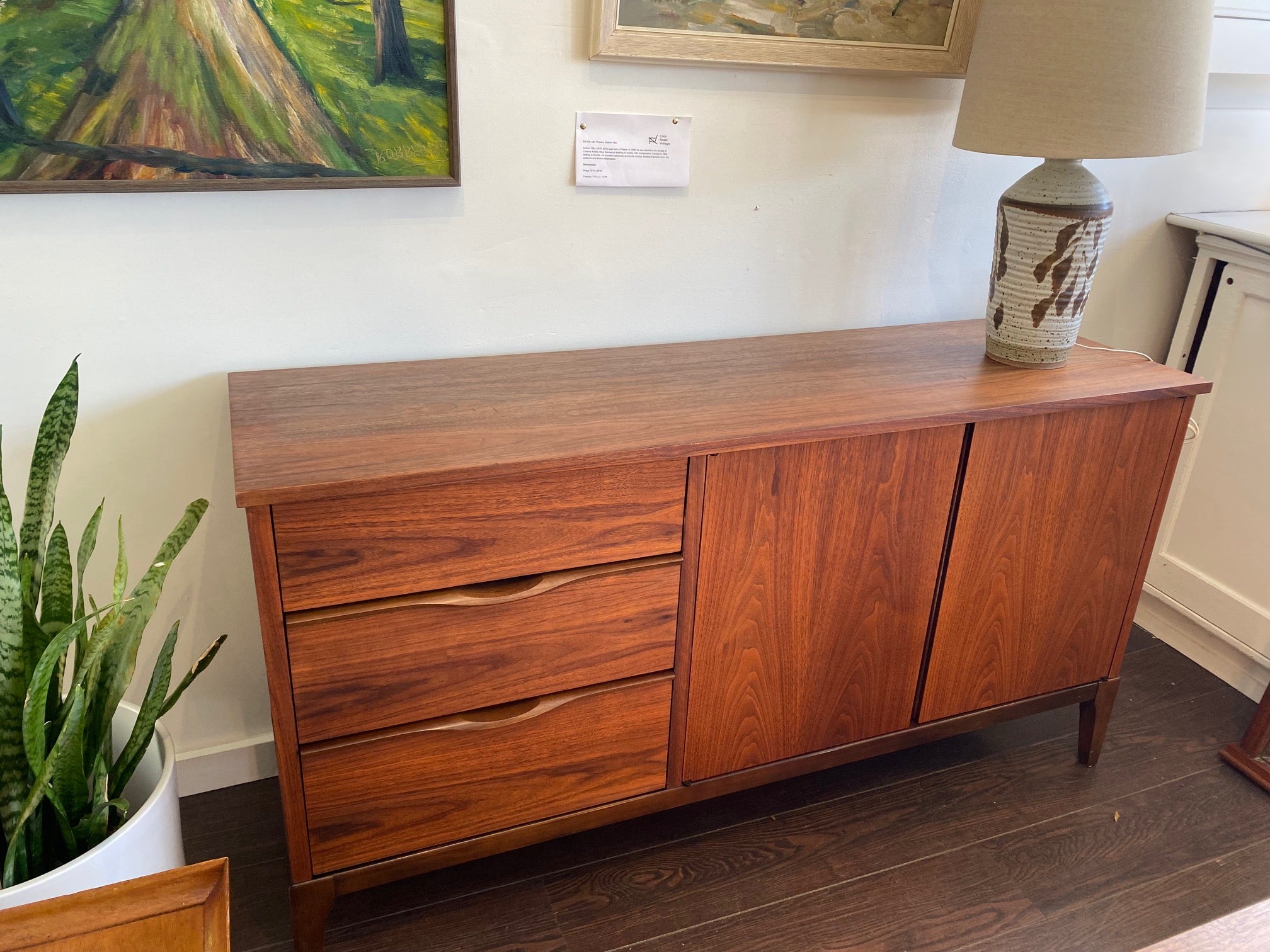 Vintage Walnut Sideboard/ Credenza