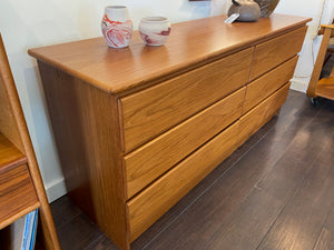 Vintage Teak 6 Drawer Dresser