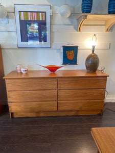 Vintage Teak 6 Drawer Dresser