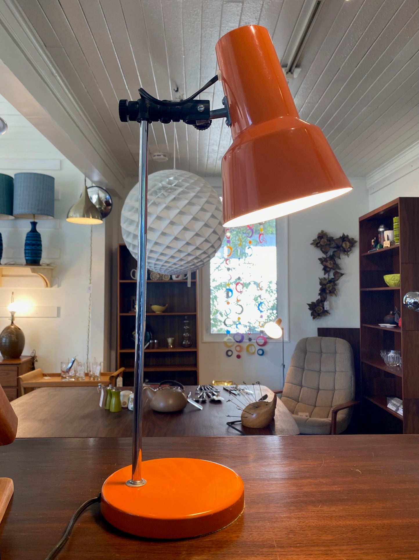 Vintage Orange Desk Lamp
