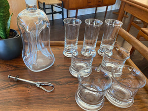 Beautiful heavy vintage glass old fashion barware by Holmgaard. See our Holmgaard highball glasses- Cook Street Vintage