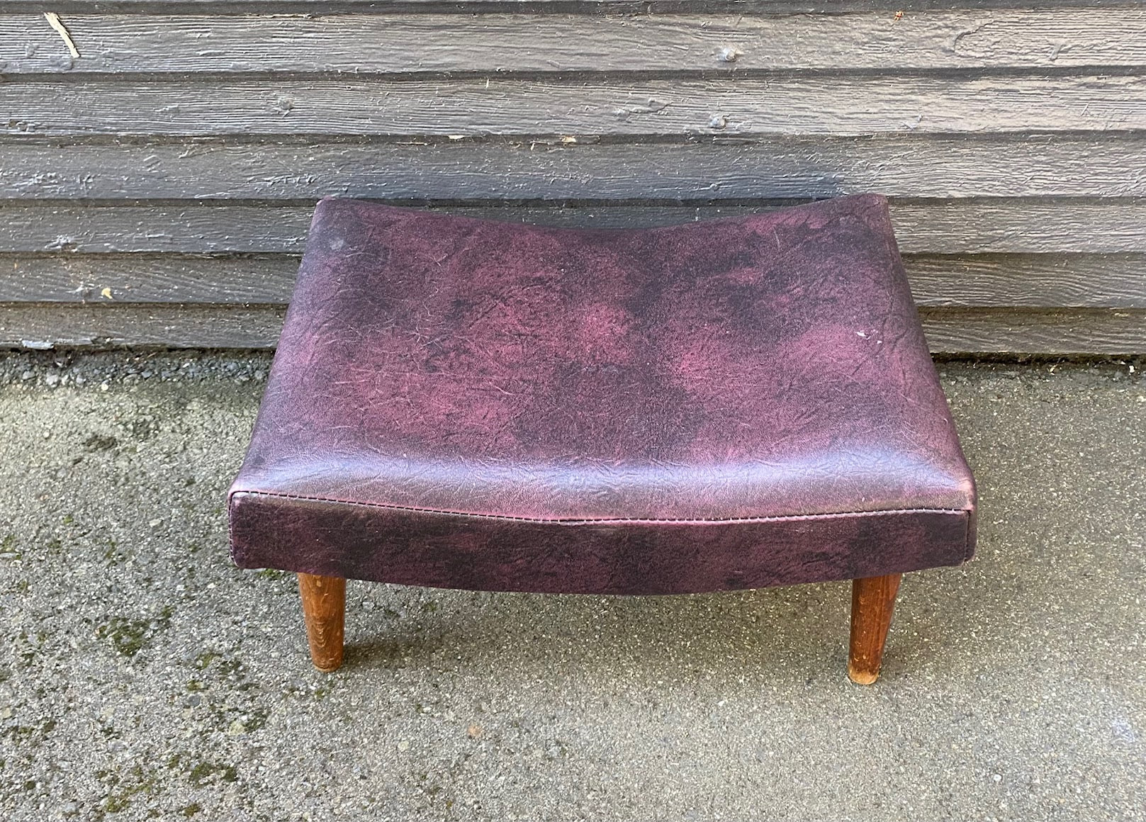Small Vintage Oxblood Footstool