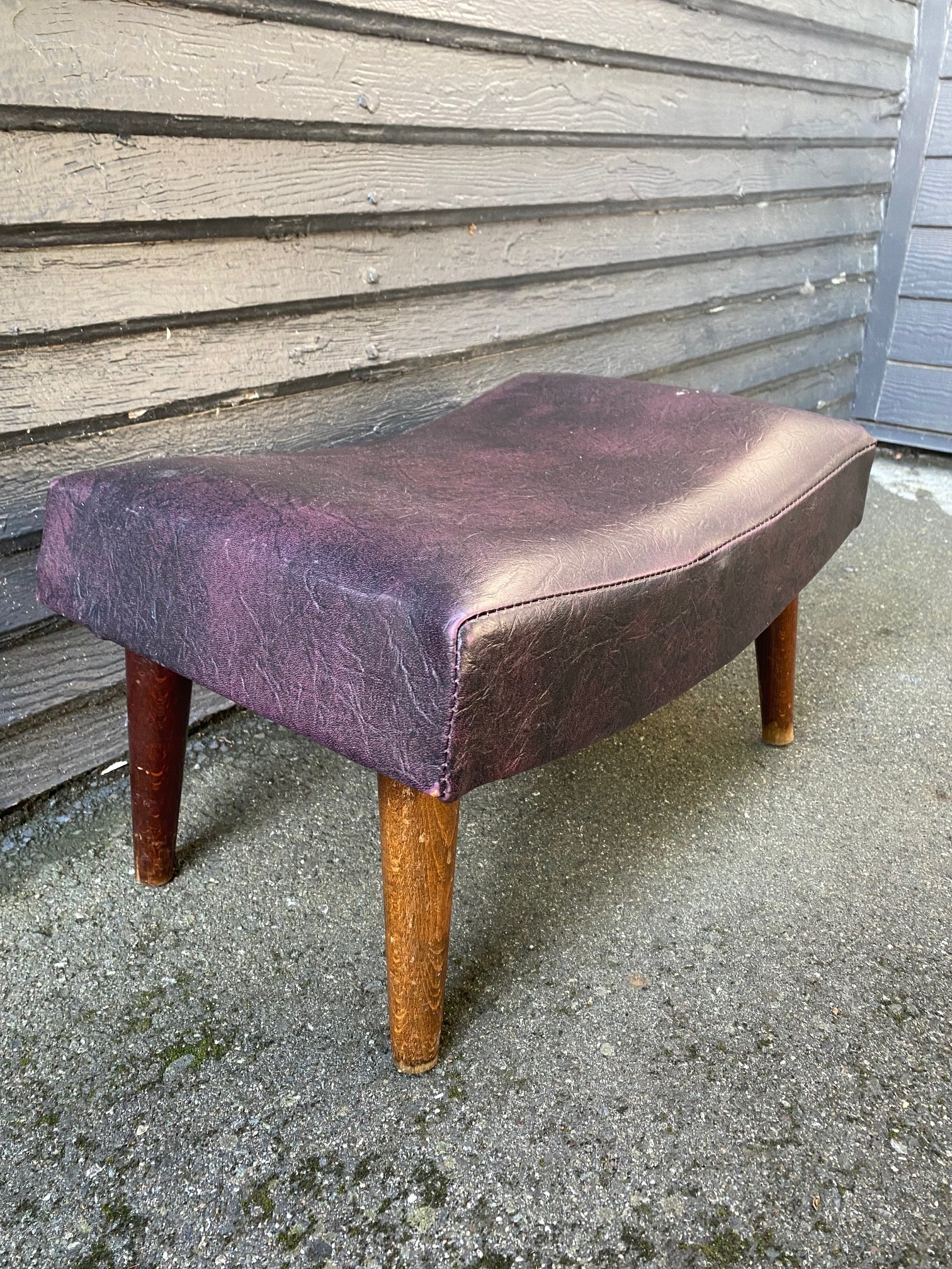 Small Vintage Oxblood Footstool