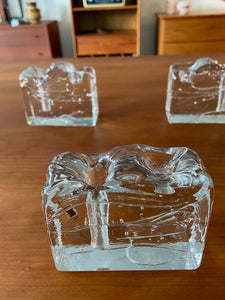 Vintage Nybro Glass Bud Vase with Candle Holder