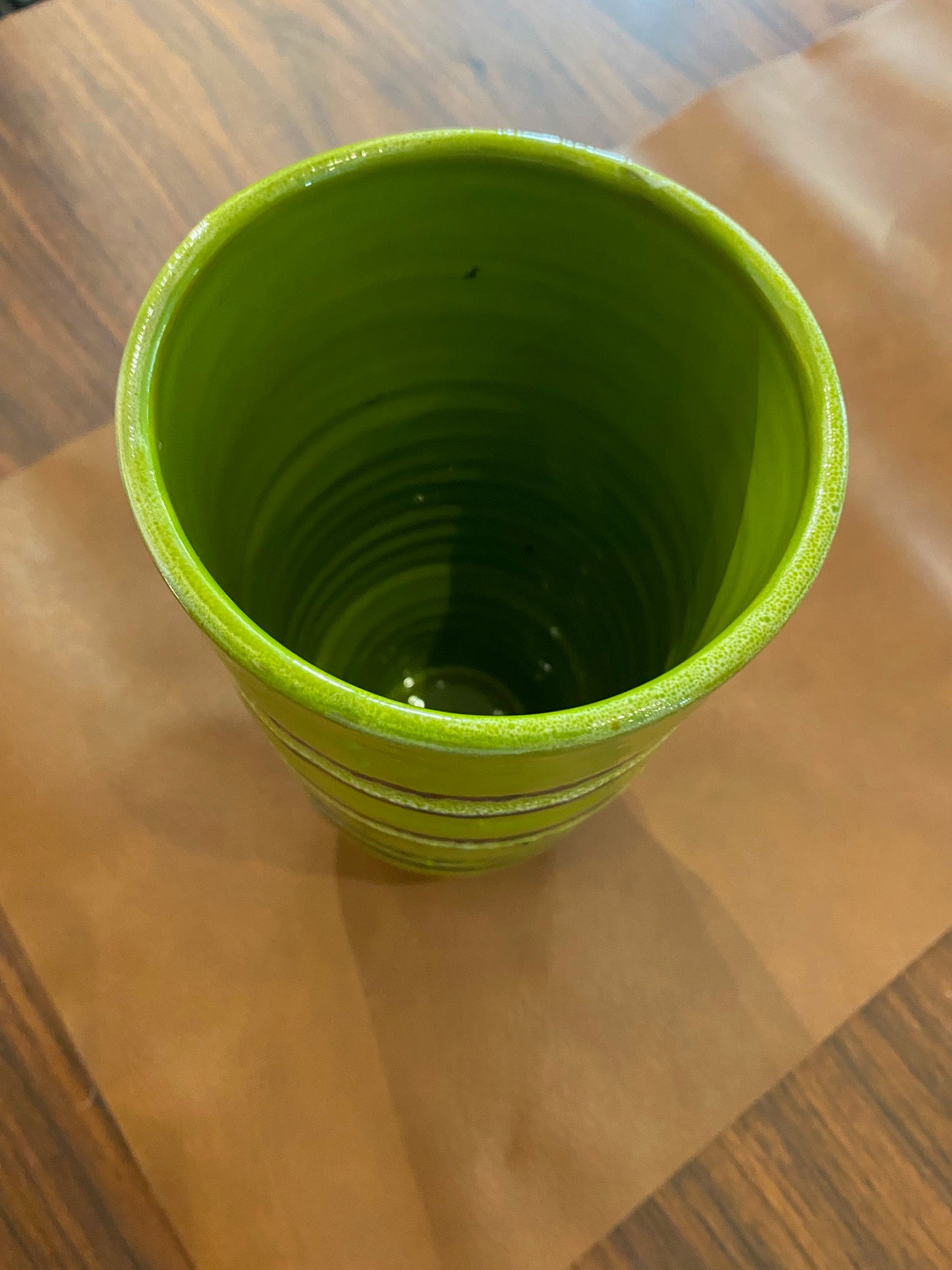 Italian Lime Green and Navy Vase