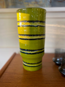 Italian Lime Green and Navy Vase