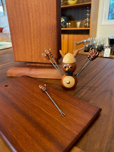 Vintage Teak Wood Viking Cocktail Forks