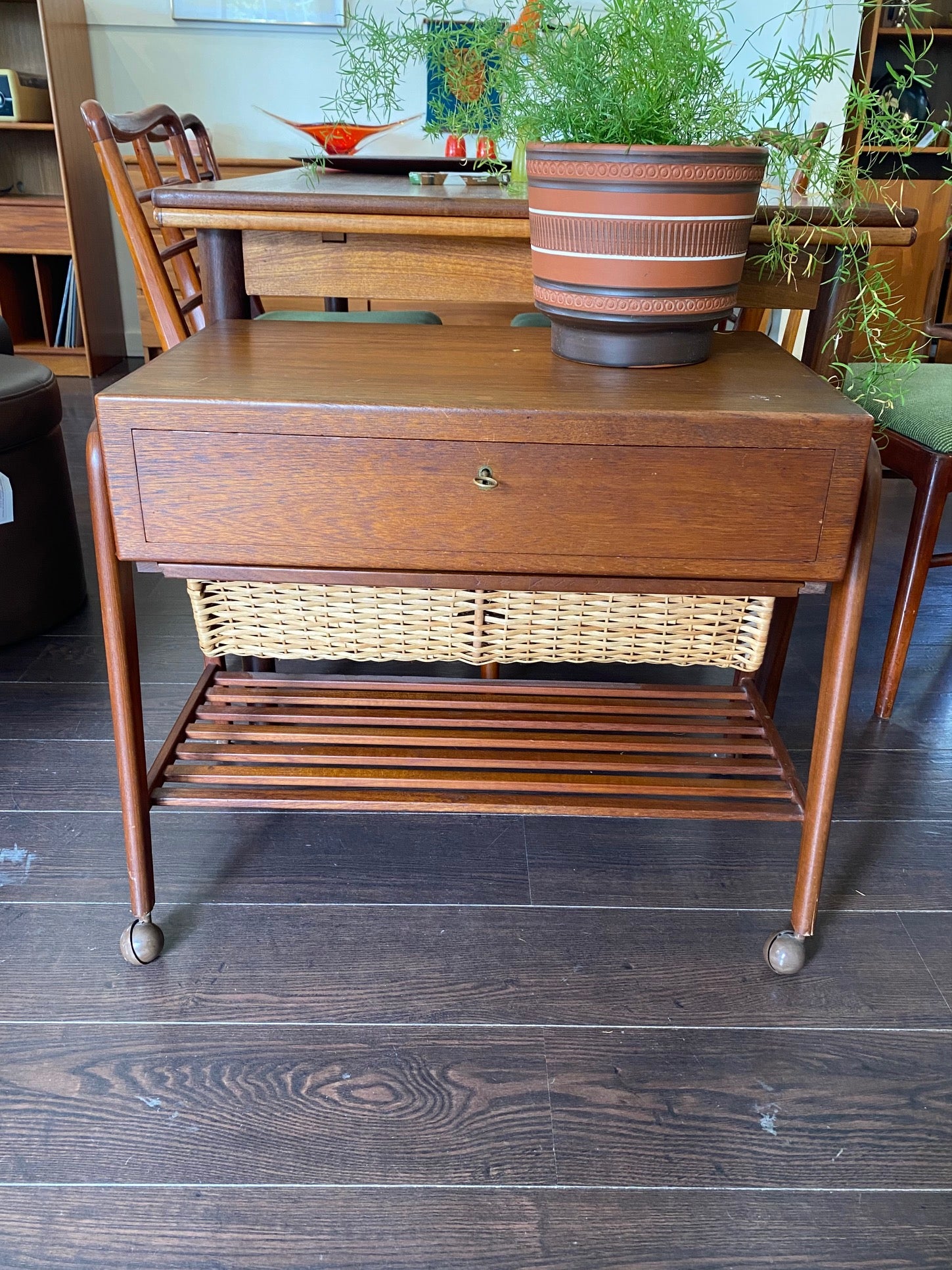 1960s Danish Teak Sewing Table