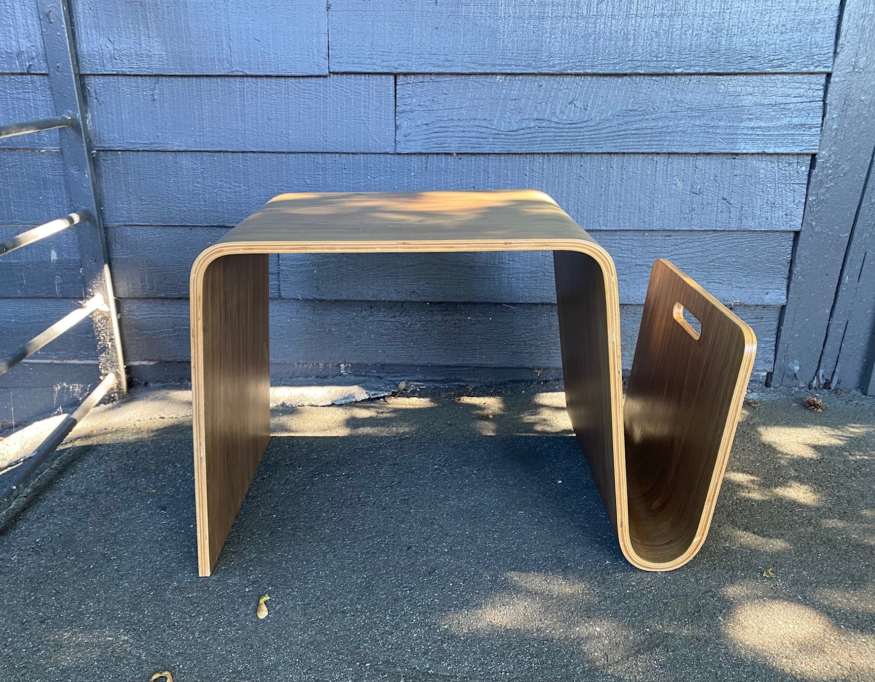 Vintage Bentwood Side Table with Magazine Rack