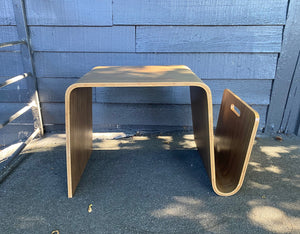 Vintage Bentwood Side Table with Magazine Rack