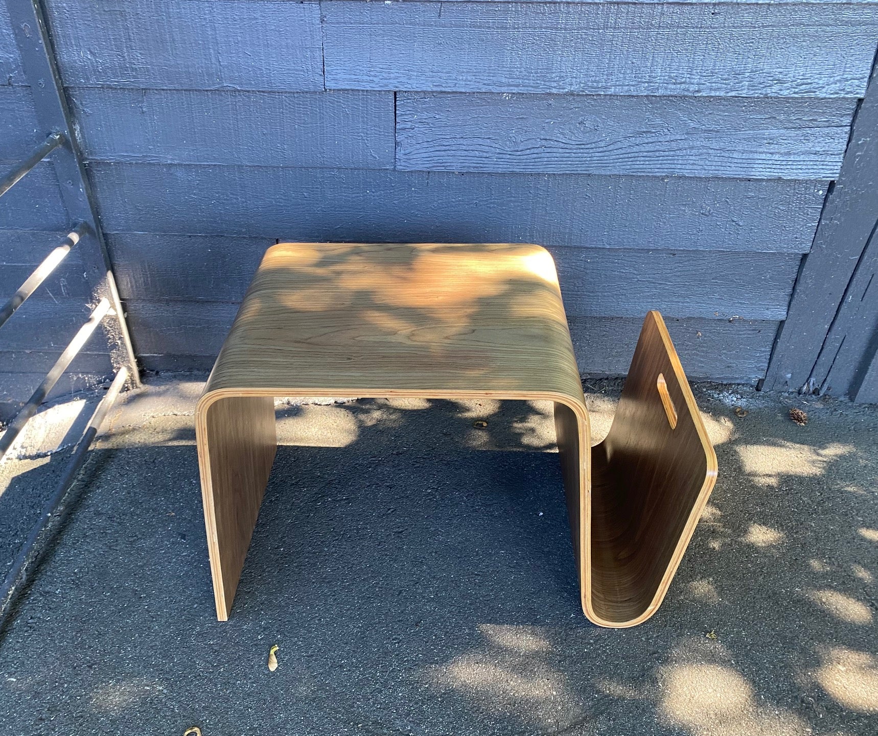 Vintage Bentwood Side Table with Magazine Rack
