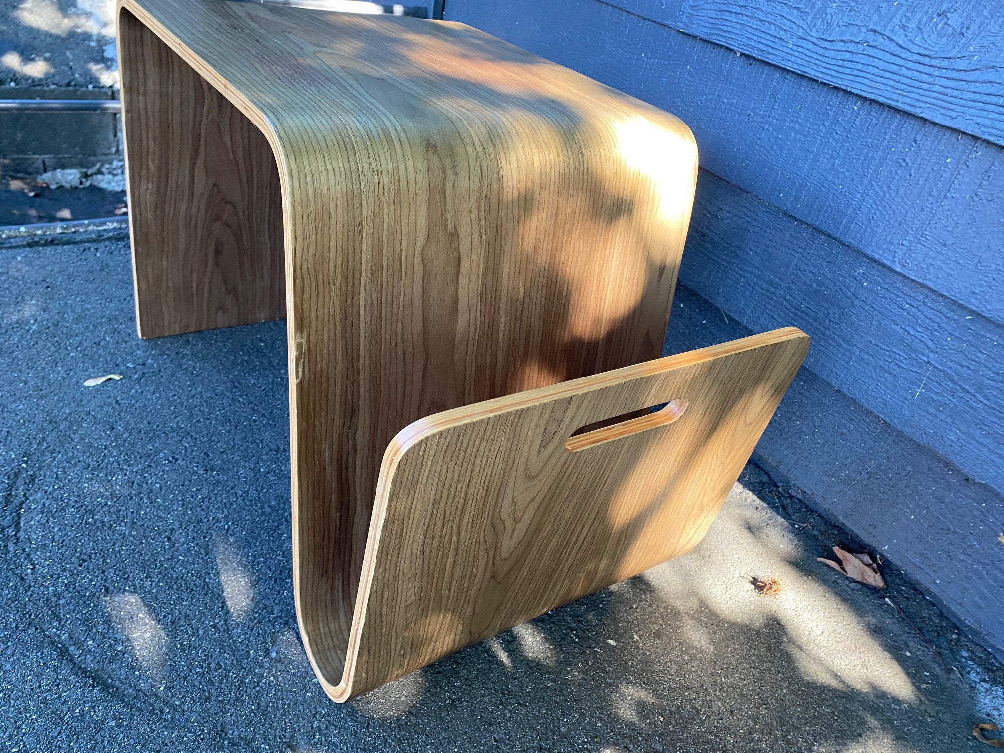 Vintage Bentwood Side Table with Magazine Rack
