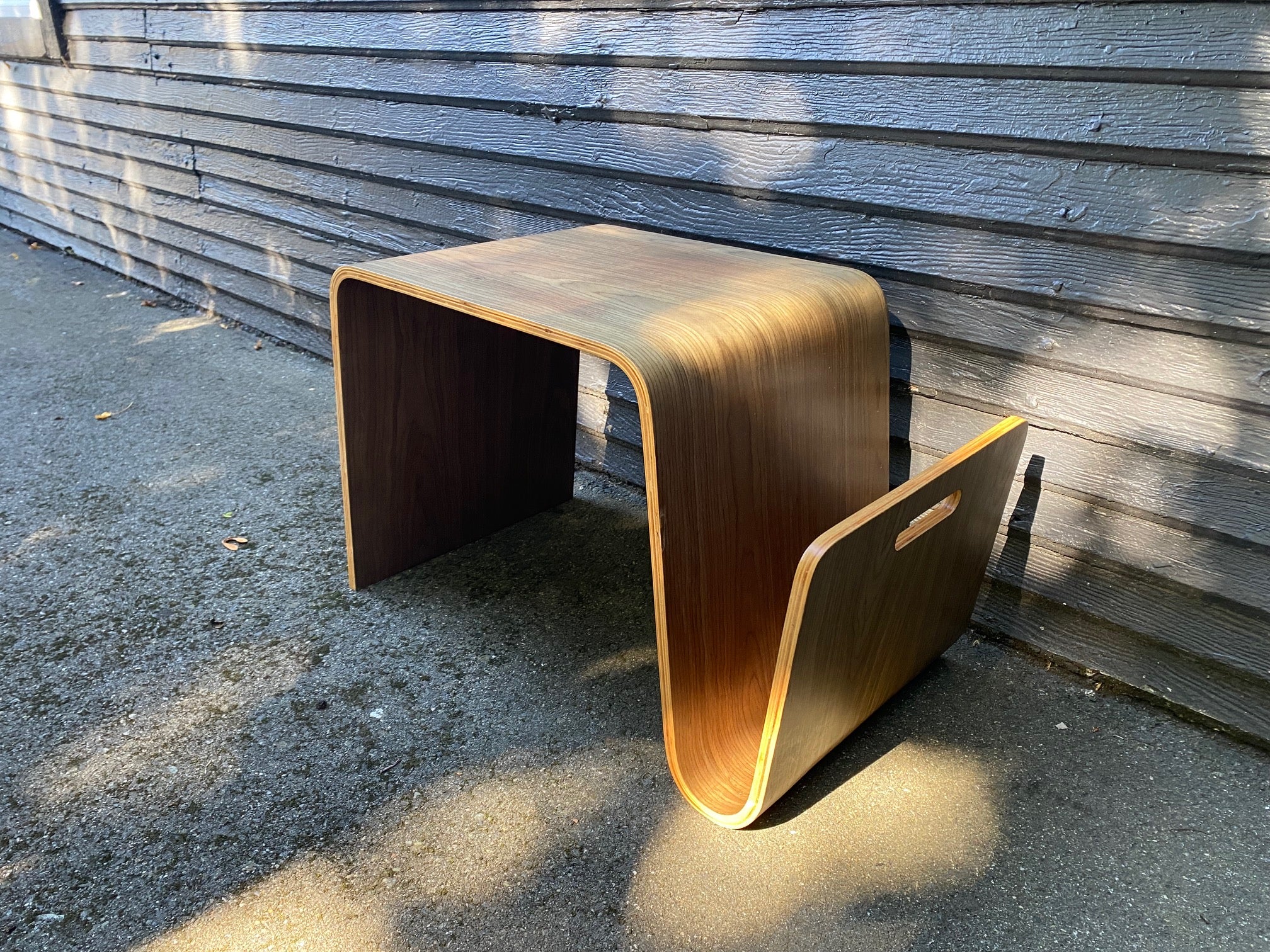 Vintage Bentwood Side Table with Magazine Rack