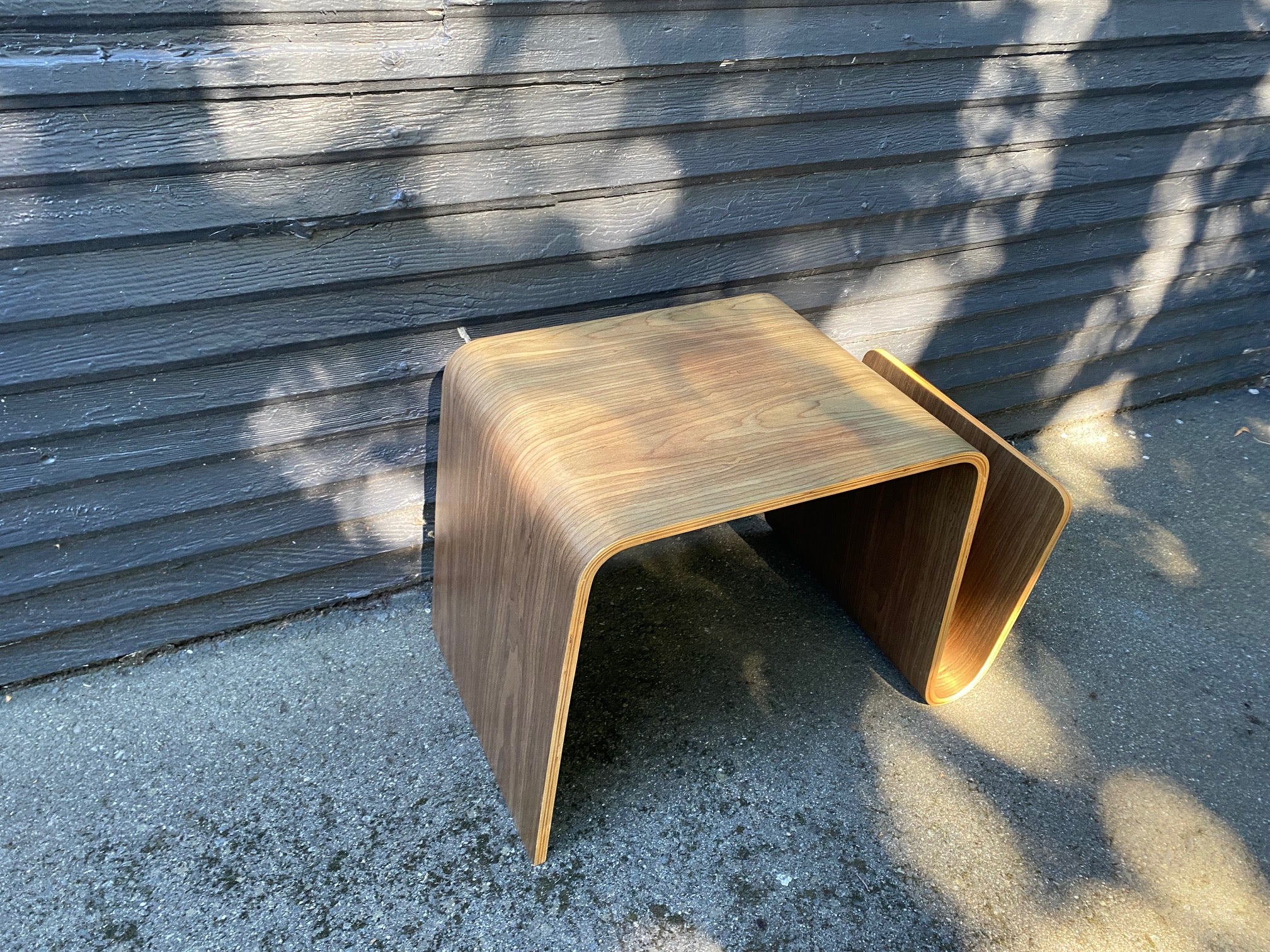 Vintage Bentwood Side Table with Magazine Rack