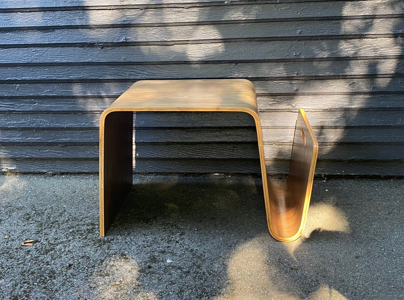 Vintage Bentwood Side Table with Magazine Rack