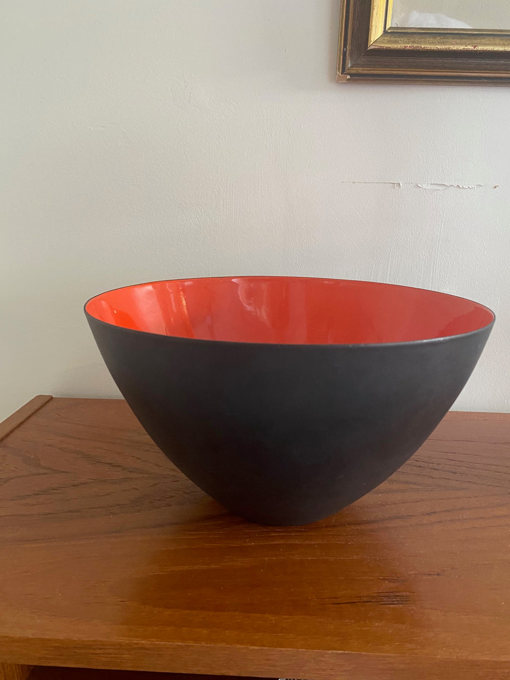 Vintage metal bowl designed by Herbert Krenchel for Krenit. Made in Denmark-Cook Street Vintage