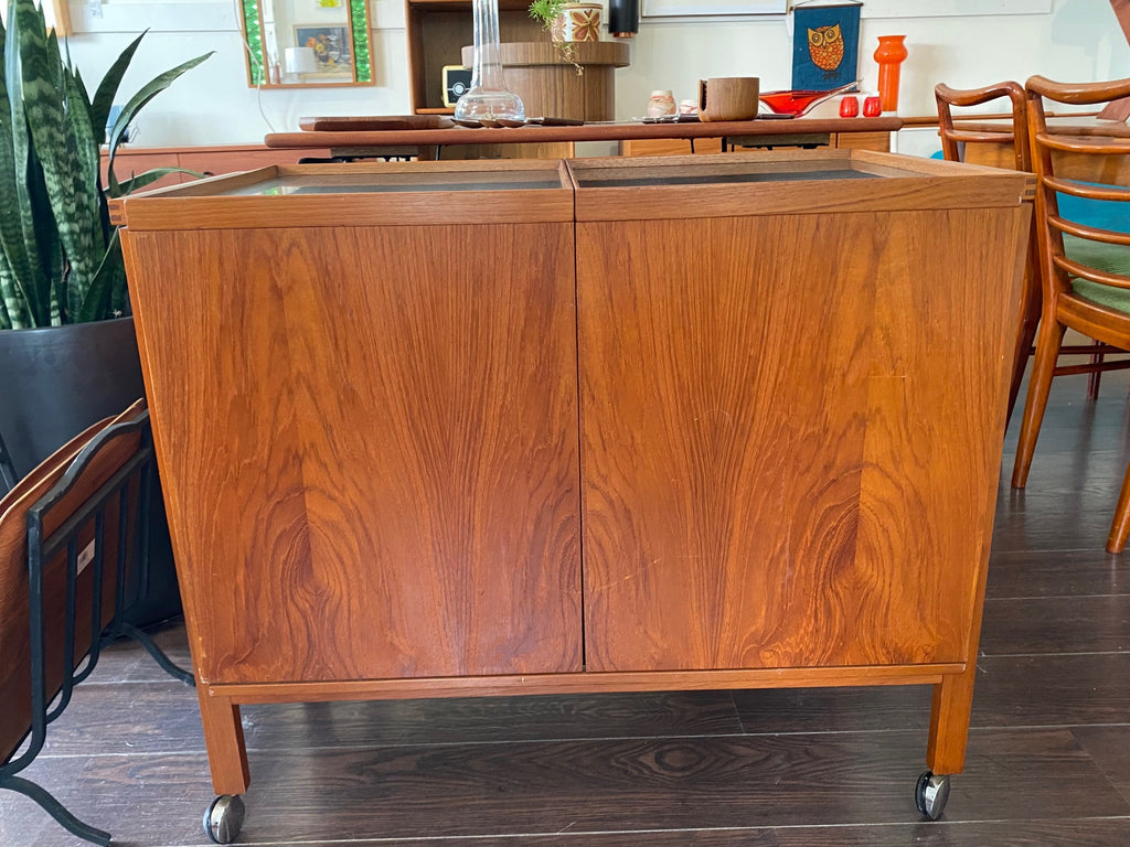 Niels Erik and Glasdam  Jensen Expandable Teak Bar Cart- Cook Street Vintage