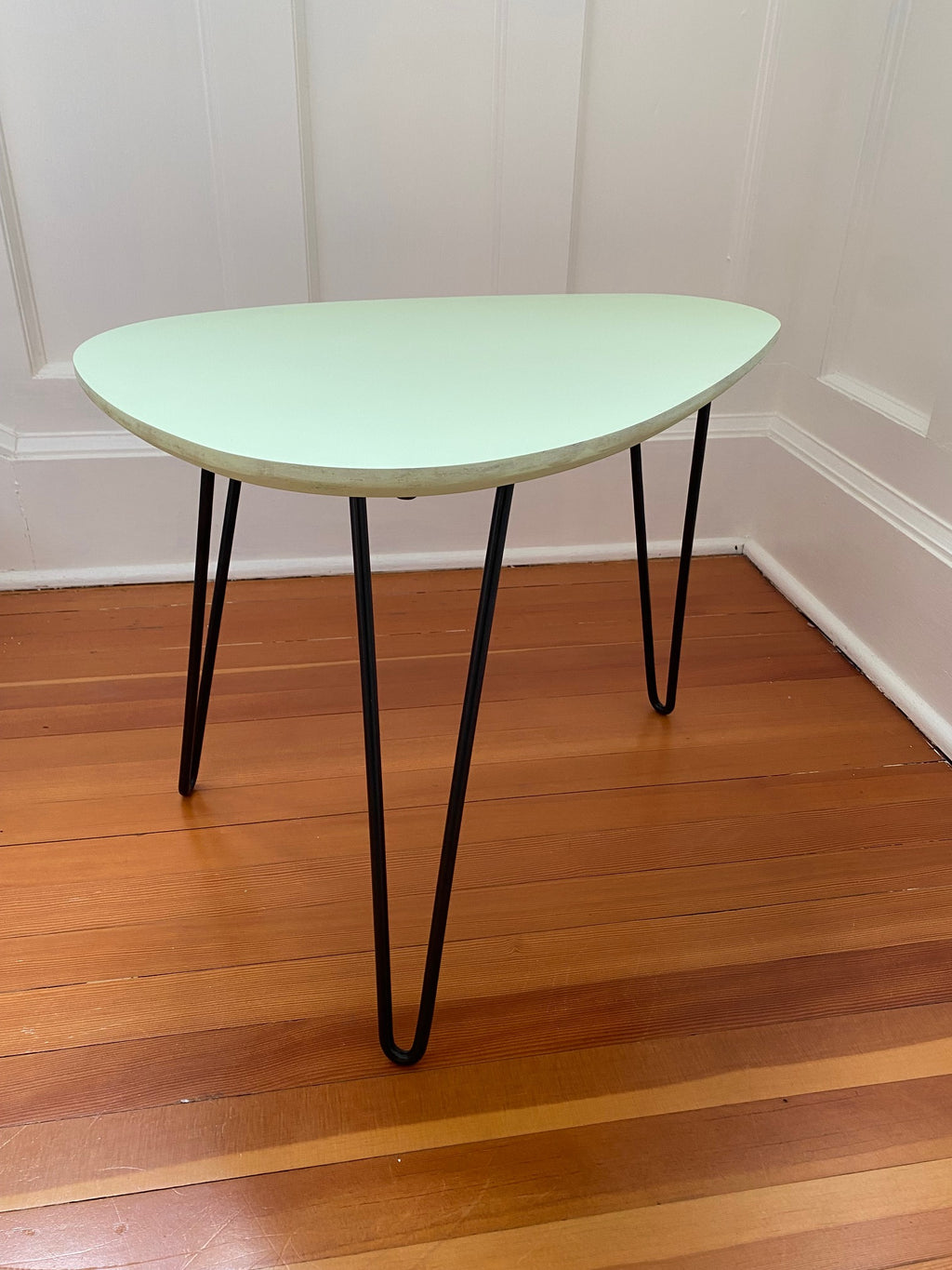 Vintage Kidney Shape Side Table with Hairpin Legs- Cook Street Vintage