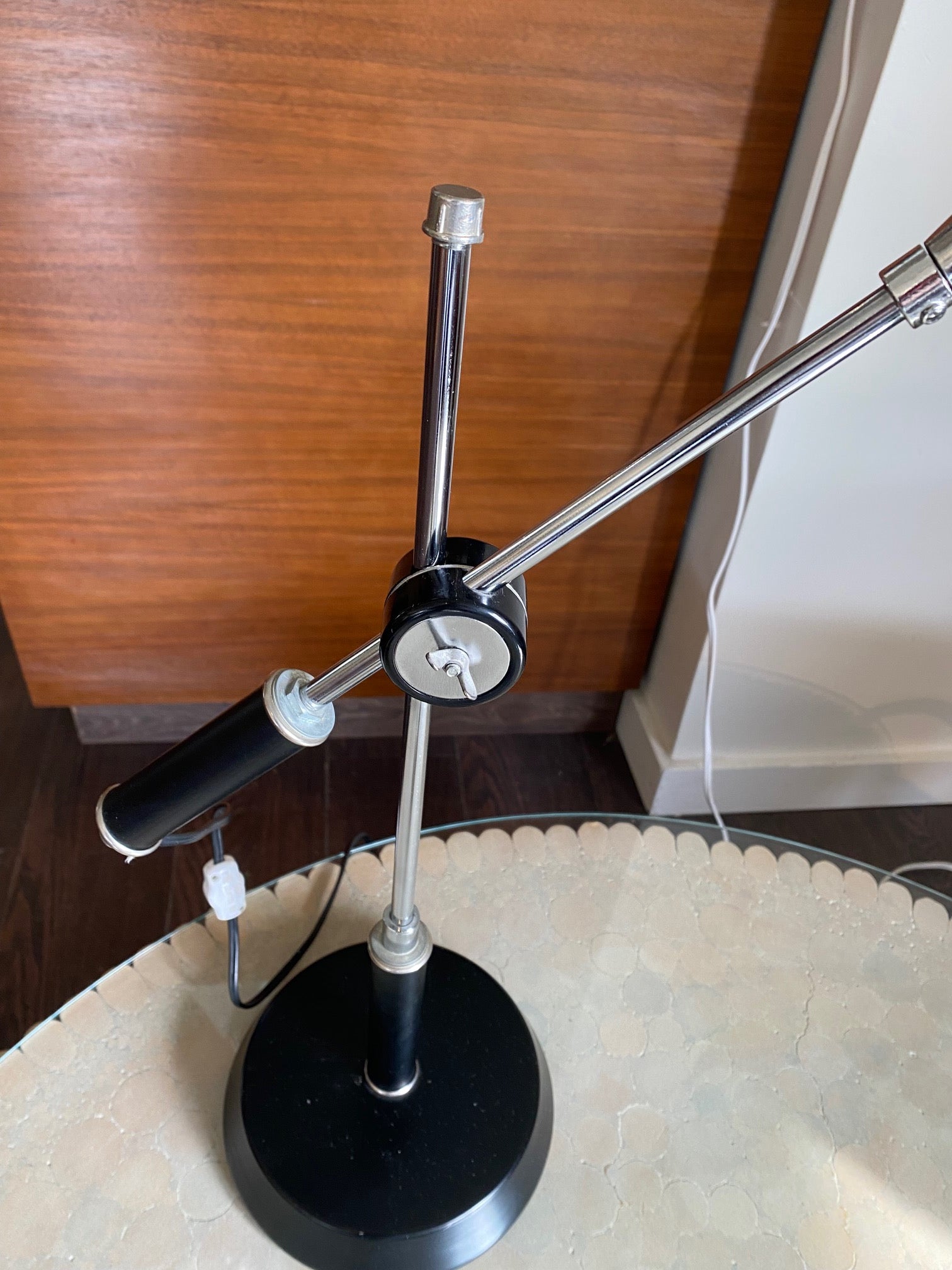 Vintage cantilevered desk lamp with adjustable height and angle shade. Made by Levitron- Cook Street Vintage