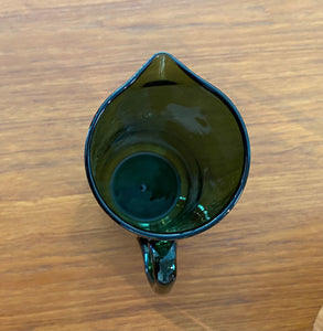 top view of Gorgeous and rare MCM iittala smoke green jug/ pitcher by Erkki Vesanto- Cook Street Vintage