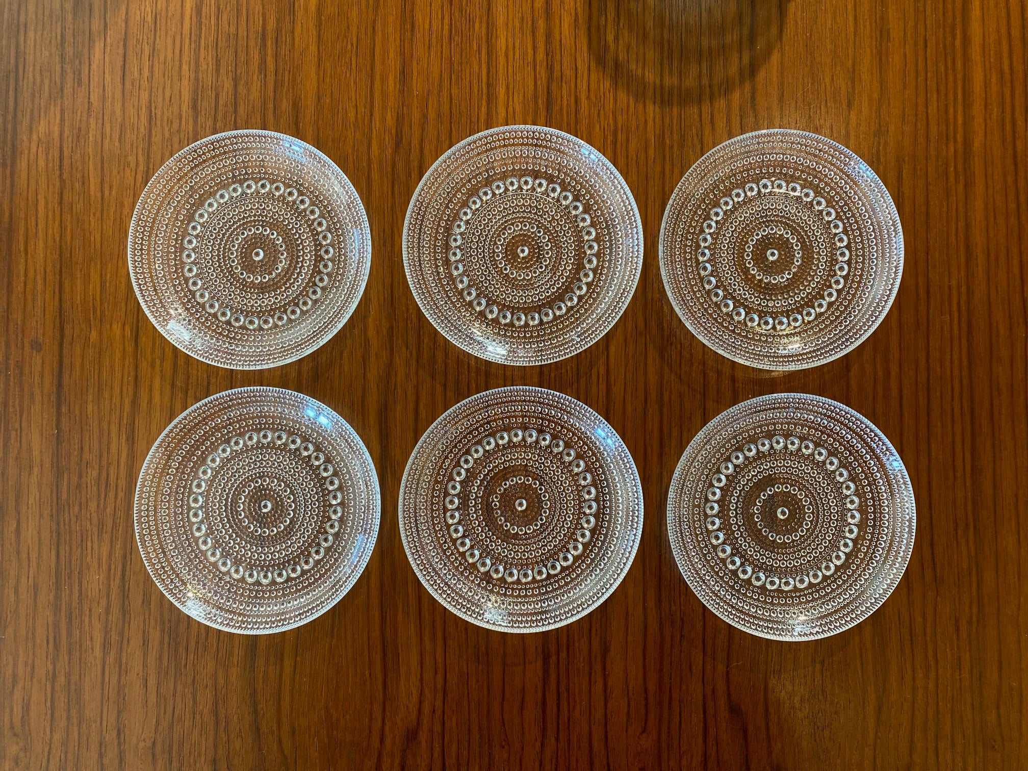 iittala Kastehelmi side dishes in clear glass designed by Oiva Toikka. Made in Finland- Cook Street Vintage