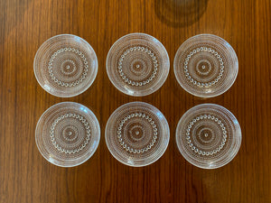 iittala Kastehelmi side dishes in clear glass designed by Oiva Toikka. Made in Finland- Cook Street Vintage