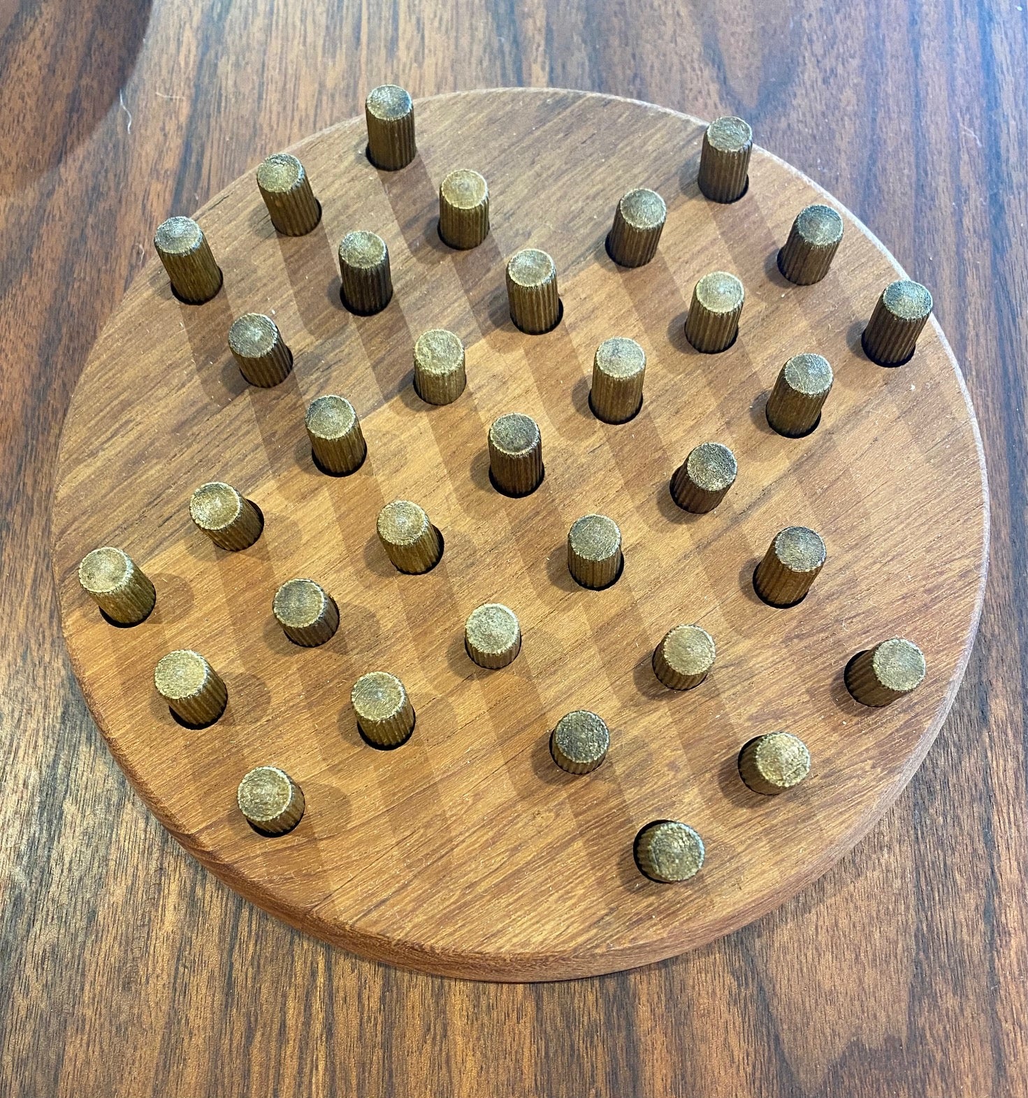Solid Teak Solitaire Game, Made in Denmark