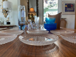 iittala Kastehelmi side dishes in clear glass designed by Oiva Toikka. Made in Finland- Cook Street Vintage