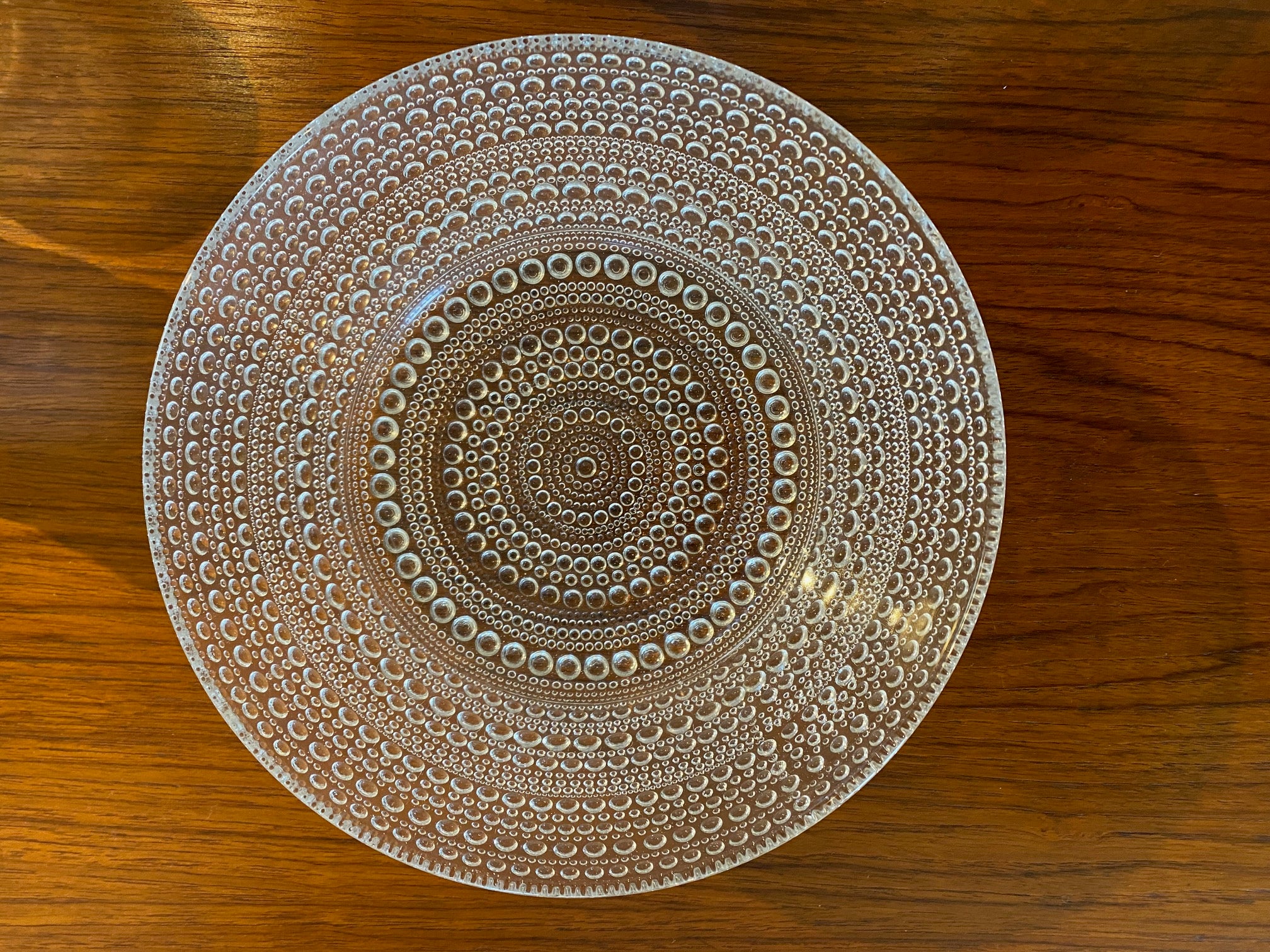Bird's eye view of iittala Kastehelmi large bowl designed by Oiva Toikka. Made in Finland- Cook Street VIntage