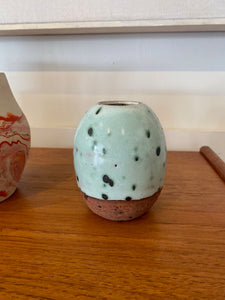 Small Vase with Cream Glaze and Bisque Base