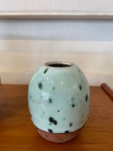 Small Vase with Cream Glaze and Bisque Base