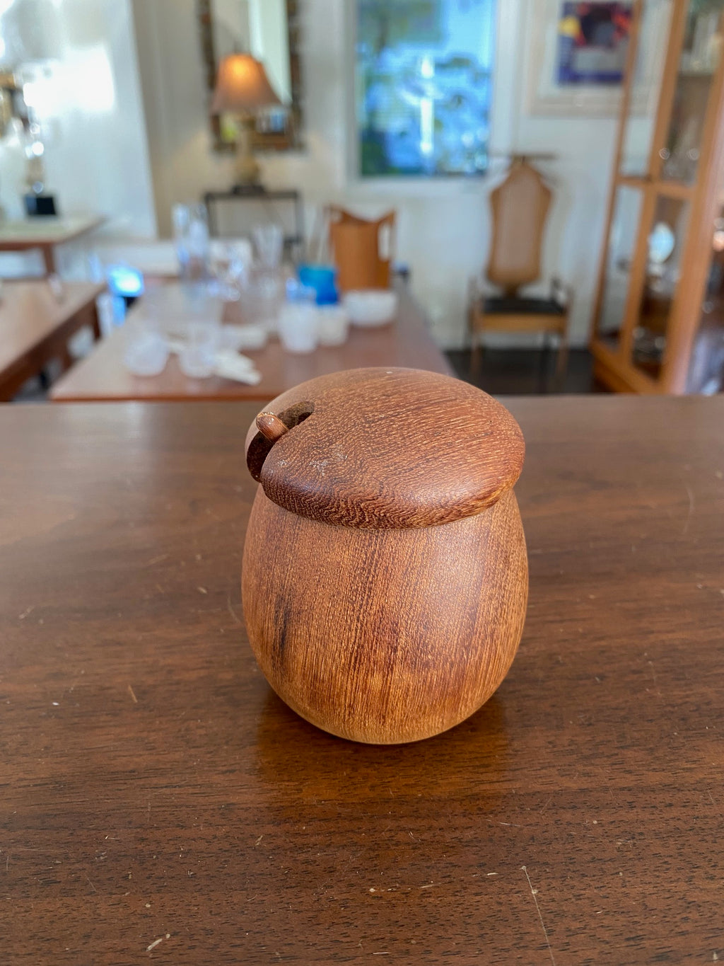 Wood salt cellar &amp; spoon attributed to Kay Bojesen- Cook Street Vintage