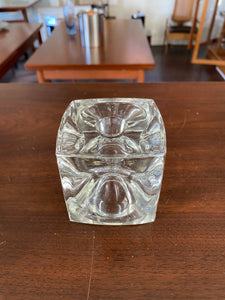 Vintage Rudolf Jurnikl Ice Cube Glass Candle Holder- Cook Street Vintage