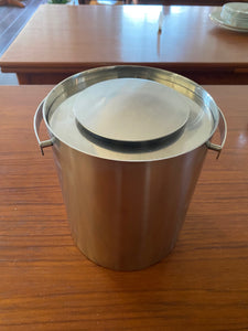 Cylinda line Stetton stainless steel champagne bucket. Designed by Arne Jacobsen. Made in Denmark-Cook Street Vintage