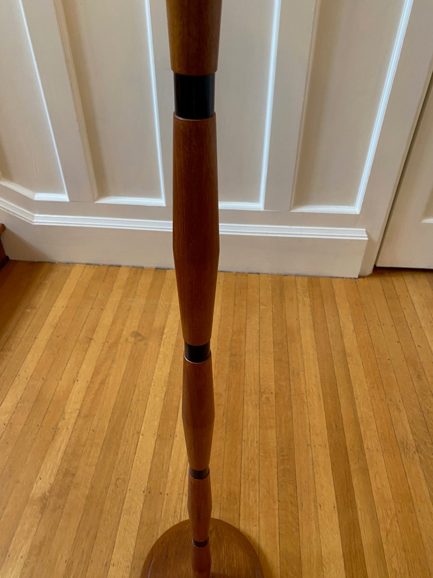 MCM Teak Floor Lamp with Black Bands
