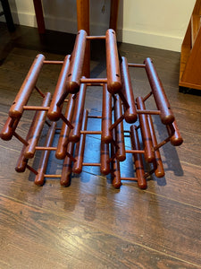 1970s 6 bottle Modular Wood Nissan like Wine Rack- Cook Street Vintage