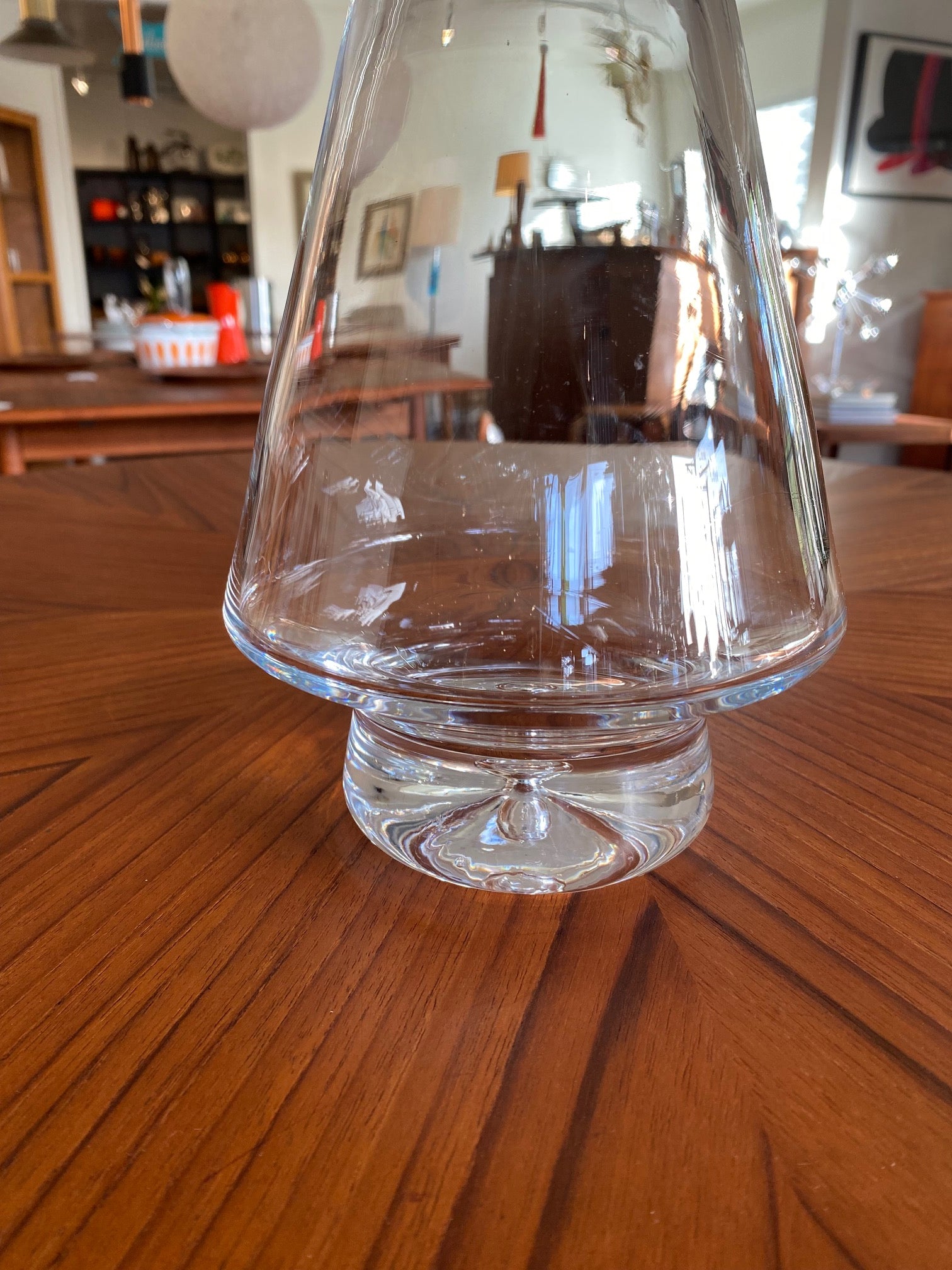 Detail of bottom of Vintage Fat Bottom Glass Decanter-Cook Street Vintage