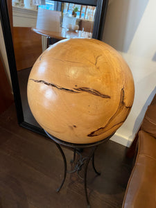 Tamarind Wood Orb on Metal Stand - Cook Street Vintage