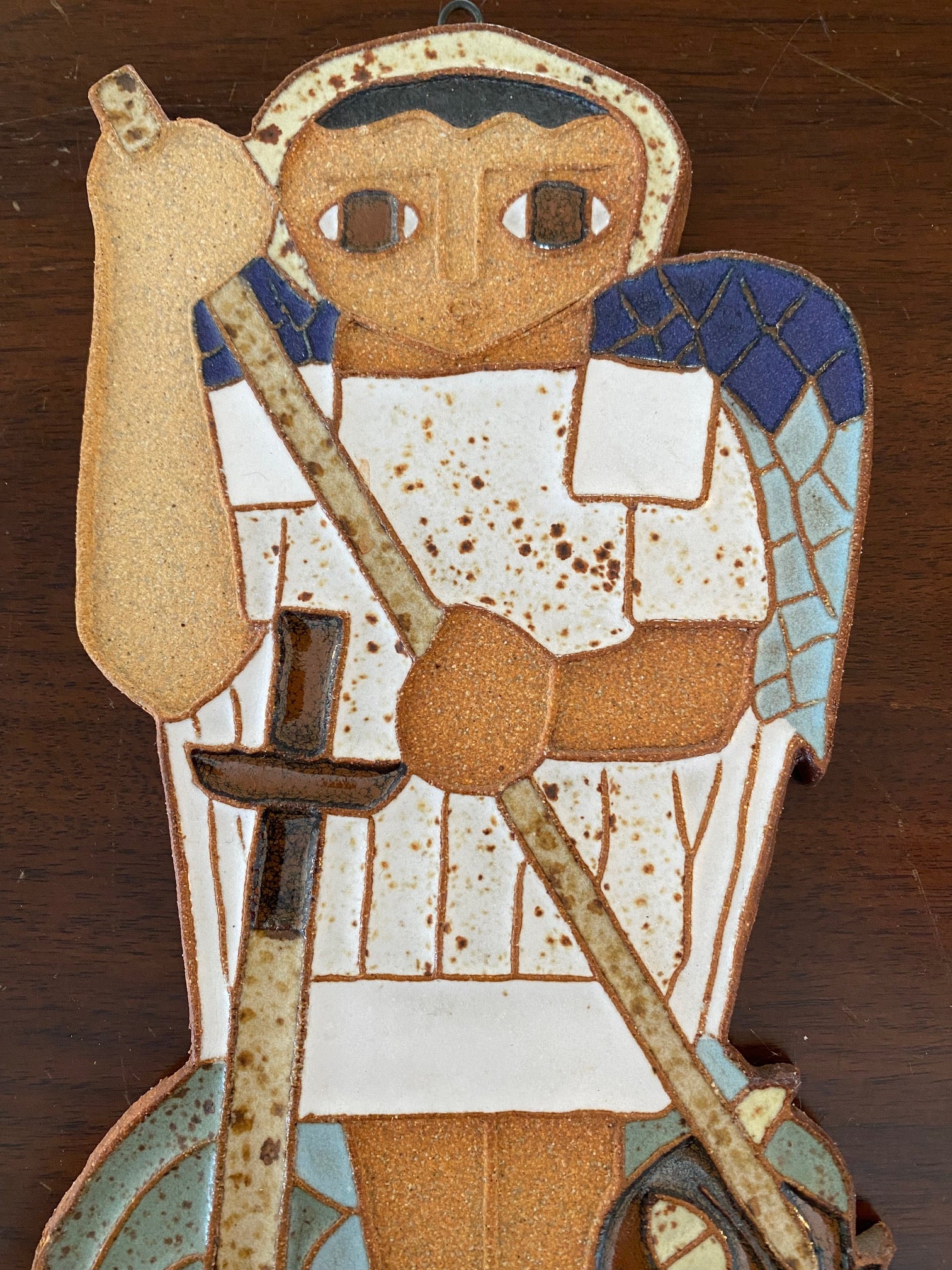 Vintage Terra Cotta St Michael Plaque