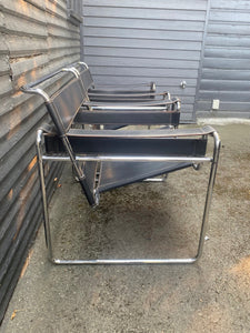 Vintage Wassily Armchair in Black Leather