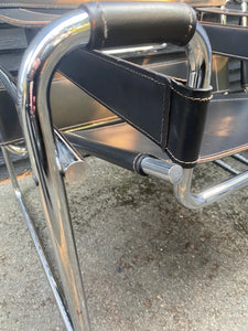 Vintage Wassily Armchair in Black Leather