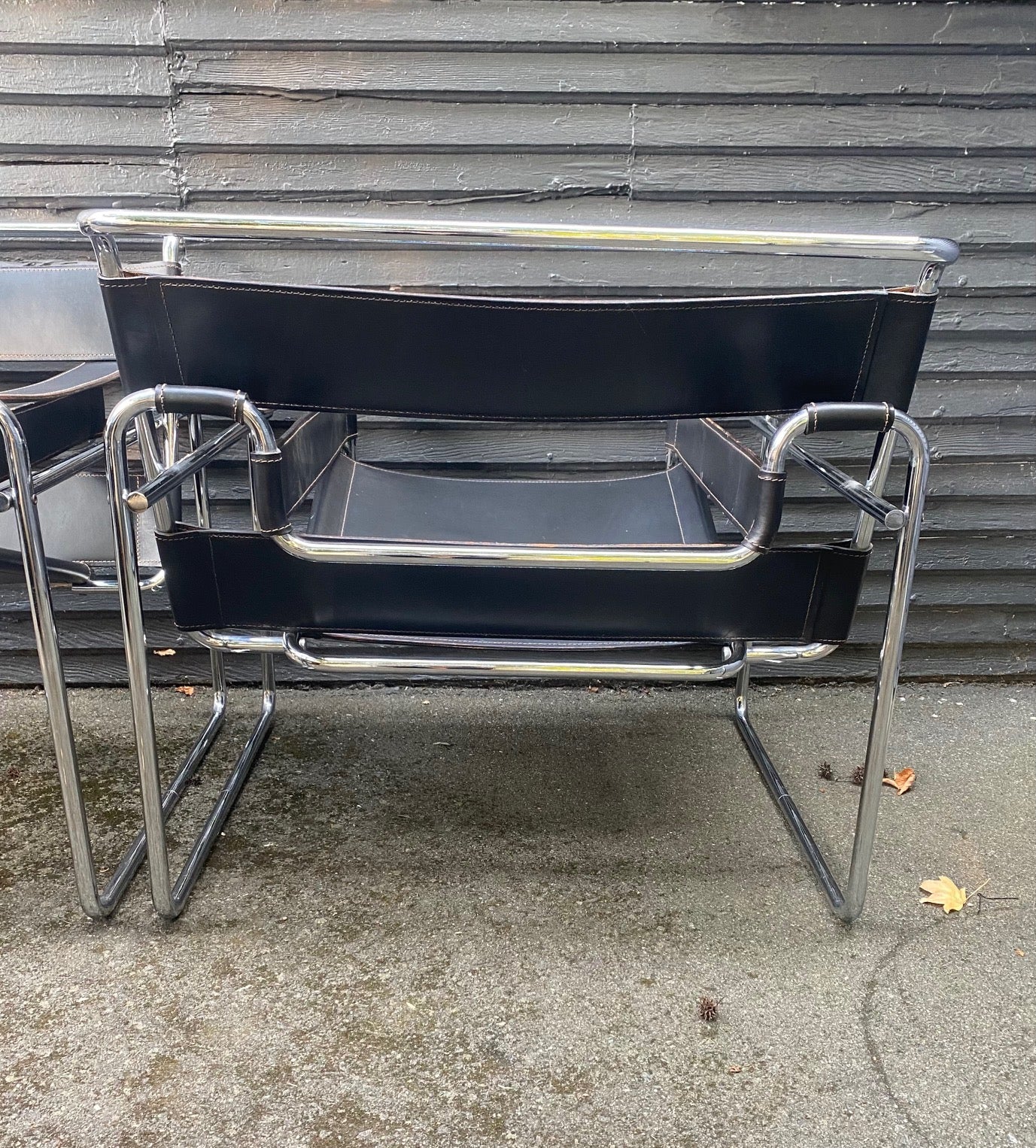 Vintage Wassily Armchair in Black Leather