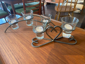 Danish Ironworks "Arc" with 3 Glass Three Votives
