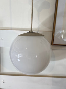 Set of Two MCM White Glass Globe