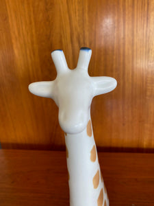 Close of repared horn on Taisto Kaasinen Arabia Finland Ceramic Giraffe Sculpture- Cook Street Vintage