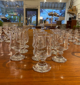 Gorgeous set of 10 mouthblown Per Lutken Ship Glass/ Skibsglas cordial and apertif glasses. Designed by Per Lutken for Holmegaard in 1971- Cook Street Vintage